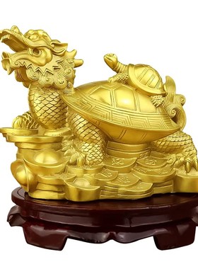 铜母子龙龟摆件八卦龙头龟居家