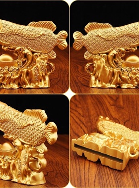 合金金龙鱼年年有鱼摆件