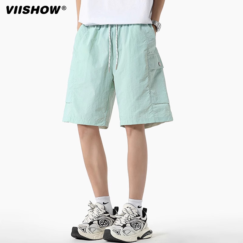 VIISHOW工装短裤男夏季冰丝凉感速干休闲直筒裤潮流运动五分裤,淘宝优惠券,粉丝福利购,淘宝优惠卷