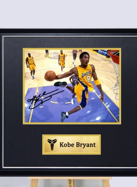 定制NBA湖人科比签名照片装裱相框裱框球衣装饰画海报裱框收藏