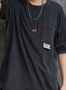 恶魔之眼潮嘻哈高街帅气钛钢项链