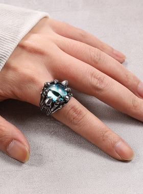 男士戒指恶魔骷髅嘻哈帅气潮人个性钛钢街头朋克理发师复古高街男