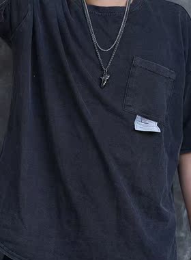 日韩风男士钛钢吊坠长款嘻哈挂链