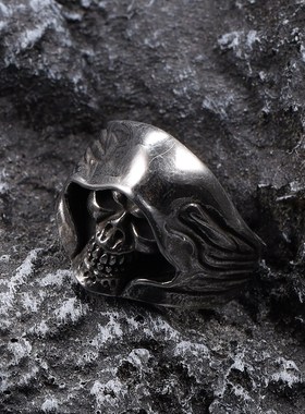 ins骷髅复古欧美风钛钢男士戒指