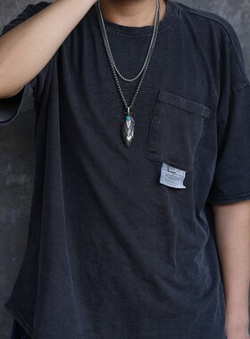 朋克风羽毛男士长款日系挂链