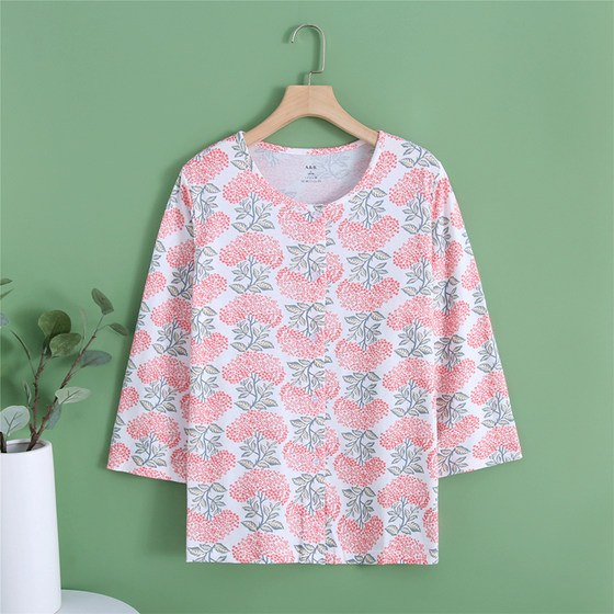 Ab underwear spring and summer round neck home clothes for middle-aged and elderly mothers