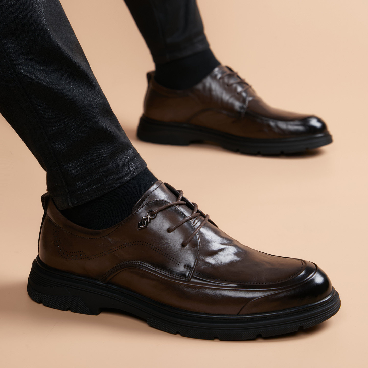 男鞋春季2026新款真皮透气商务正装英伦风棕色休闲内增高皮鞋男款,淘宝优惠券,粉丝福利购,淘宝优惠卷