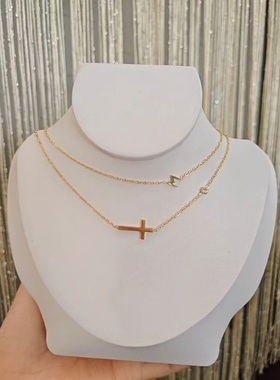 轻奢简约M字母项链不掉色时尚博主简约风复古百搭时髦精致通勤潮