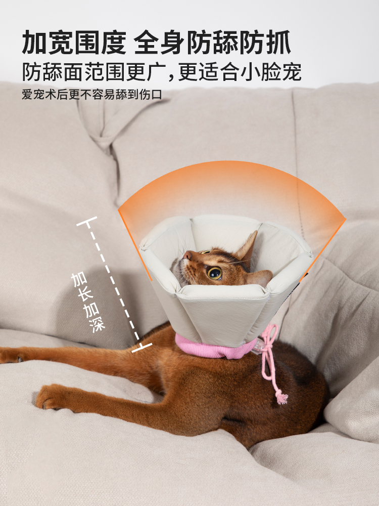 HiDREAM伊丽莎白圈狗猫咪耻辱圈防舔加深绝育大型犬头罩狗狗头套 - 图1