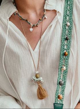 SWAHILL大斑马流苏长项链