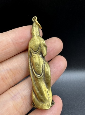 仿古合金如意观音佛像随身佛菩萨像钥匙扣挂件铜像实心袖珍