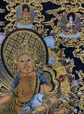 古玩杂项旧藏黄财神挂画装饰画客厅书房茶室挂画