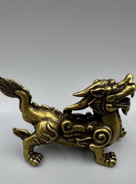 仿古工艺品茶宠茶具小摆件铜合金老龙貔貅铜器手把件古玩收藏摆件