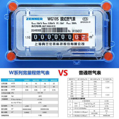 真兰G6工商业天然燃气表煤气表 G10 G16 G25 膜式流量计液化气表 - 图2
