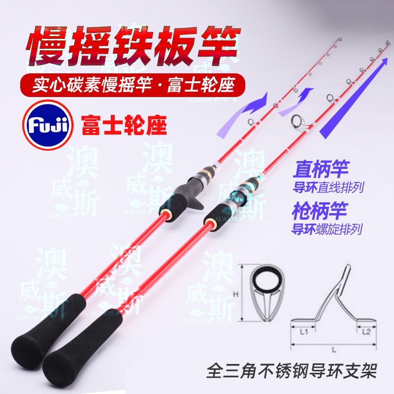 轻型深海实心碳素慢摇铁板竿海钓竿沉底近海船钓竿富士枪直柄船杆,淘宝优惠券,粉丝福利购,淘宝优惠卷