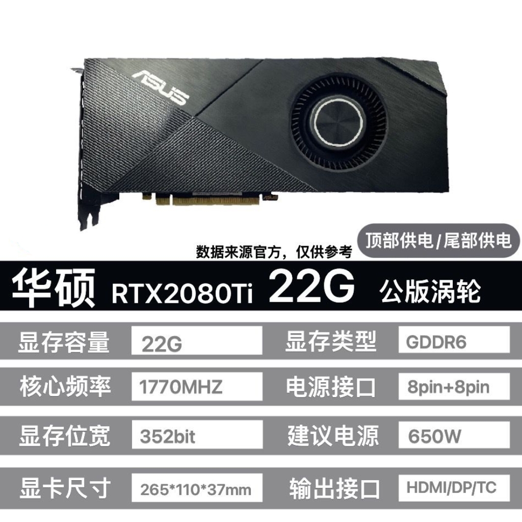 RTX2080ti公版涡轮魔改22G满血满供电300a核心Ai绘图深度学习显卡 - 图2