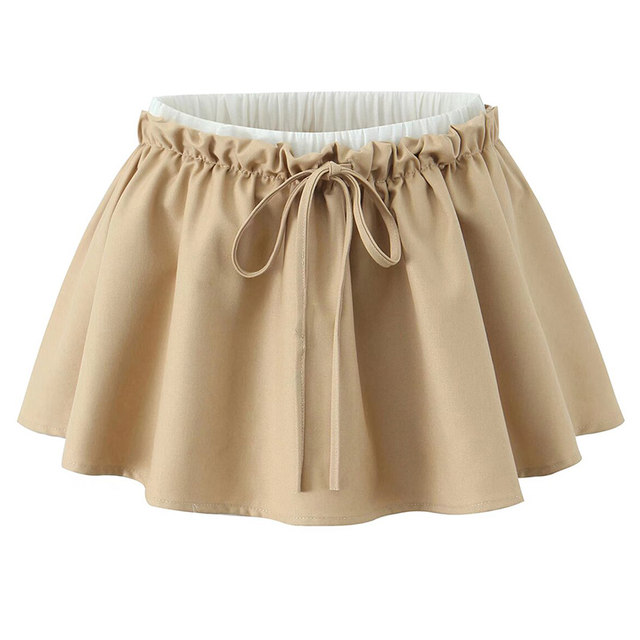 Playful double-waist design low-waist strappy skirt for women