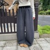 Dark gray scimitar sweatpants women's ankle-tie two-wear sweatpants