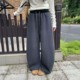 Dark gray scimitar sweatpants women's ankle-tie two-wear sweatpants