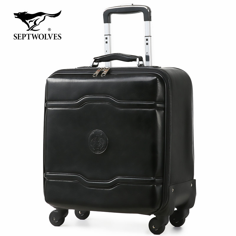 七匹狼男航空登机16寸万向轮拉杆箱 七匹狼涵德旅行箱