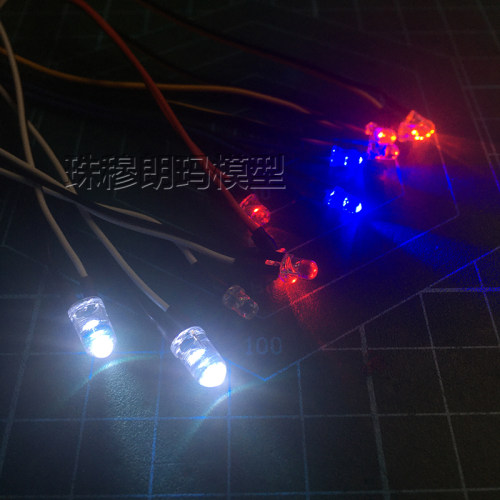 莽牛g500联动灯组车灯改装顽皮龙D12模型车高亮LED灯珠5MM3MM灯线 - 图0