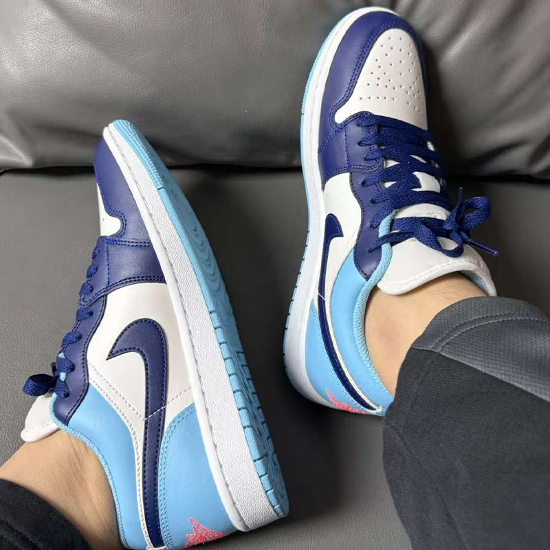 耐克/Nike Air Jordan 1 Low 白蓝运动休闲复古篮球鞋 553558-149,淘宝优惠券,粉丝福利购,淘宝优惠卷