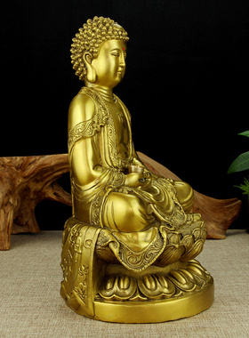 纯铜摆件供奉三宝佛药师佛摆件