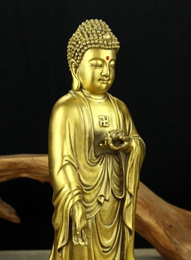 黄铜佛像西方三圣阿弥陀佛