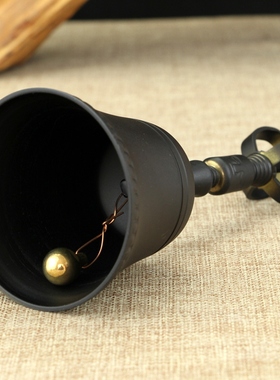 黄铜摇铃手摇铜铃铛法器风水摆件