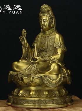 纯铜观世音菩萨供奉摆件桌面佛像