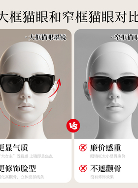 26新款高级感大框猫眼墨镜带度数
