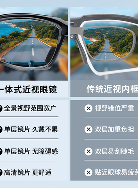 一体式近视骑行眼镜男款可配度数