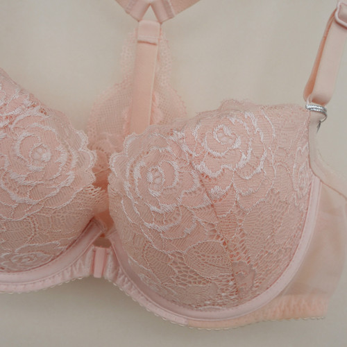 安系列70B正品断码3/4女蕾丝花边前扣性感文胸EF0937淡粉 - 图0