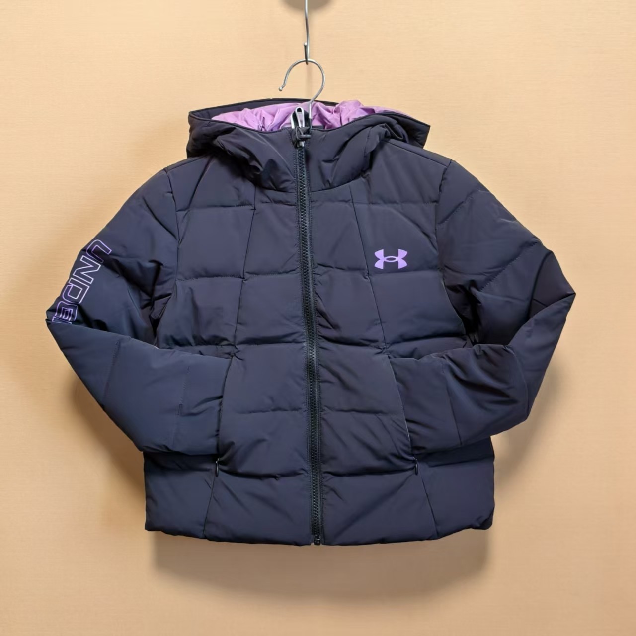 安德玛童装女童秋冬季厚外套连帽短款羽绒服保暖运动上衣断码处理,淘宝优惠券,粉丝福利购,淘宝优惠卷