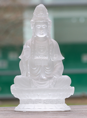 琉璃白色观世音菩萨佛堂供奉净瓶