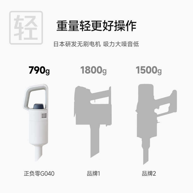 日本正负零无线吸尘器家用大吸力手持式床上除螨轻量小型吸尘机