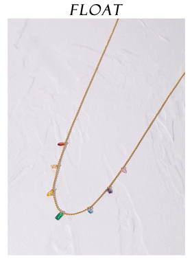 彩色锆石项链FLOAT/浮漾锁骨链女