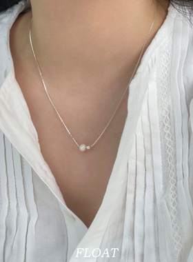 浮漾FLOAT女珍珠项链极细蛇骨链