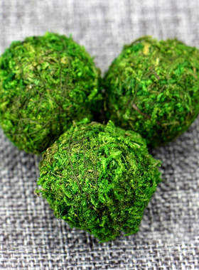 永生花绿色苔藓小球仿生绿植diy礼盒装饰情人节玻璃罩配材[千禧]