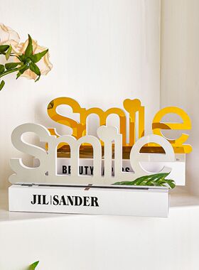 简约 Smile 镜面字母摆饰家居桌面拍摄道具装饰摆件