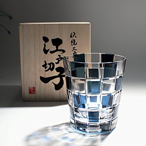 日式水晶玻璃杯威士忌酒杯日本江户切子工艺手工雕刻家用装饰礼品 - 图0