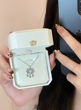 足银正品999纯银玉髓平安锁项链女2025新款爆款轻奢小众 生日礼物
