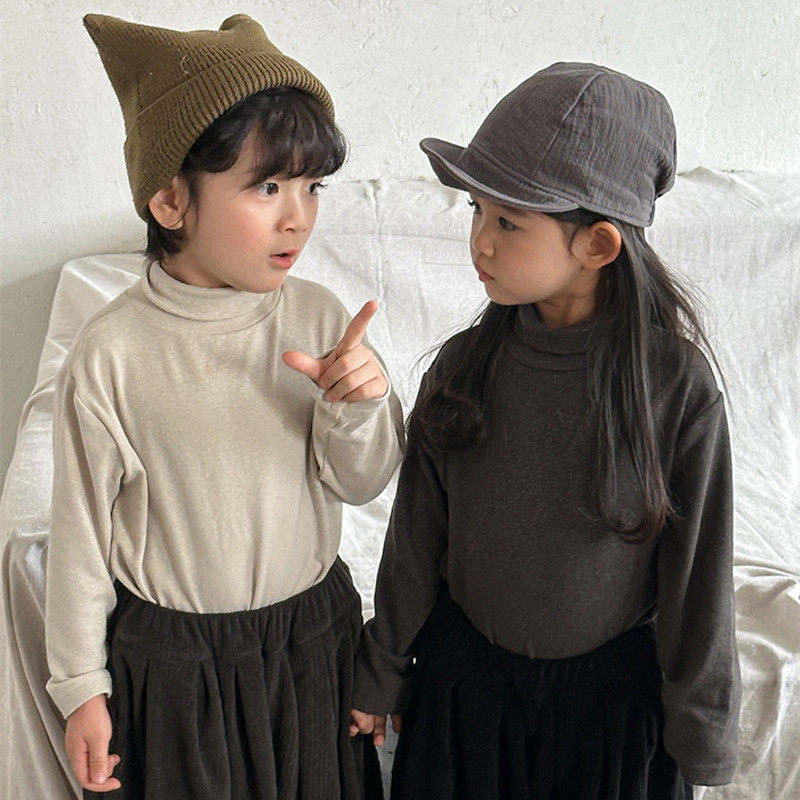 儿童半高领净色磨毛打底衫秋季新品韩系男女宝宝百搭长袖上衣内搭,淘宝优惠券,粉丝福利购,淘宝优惠卷