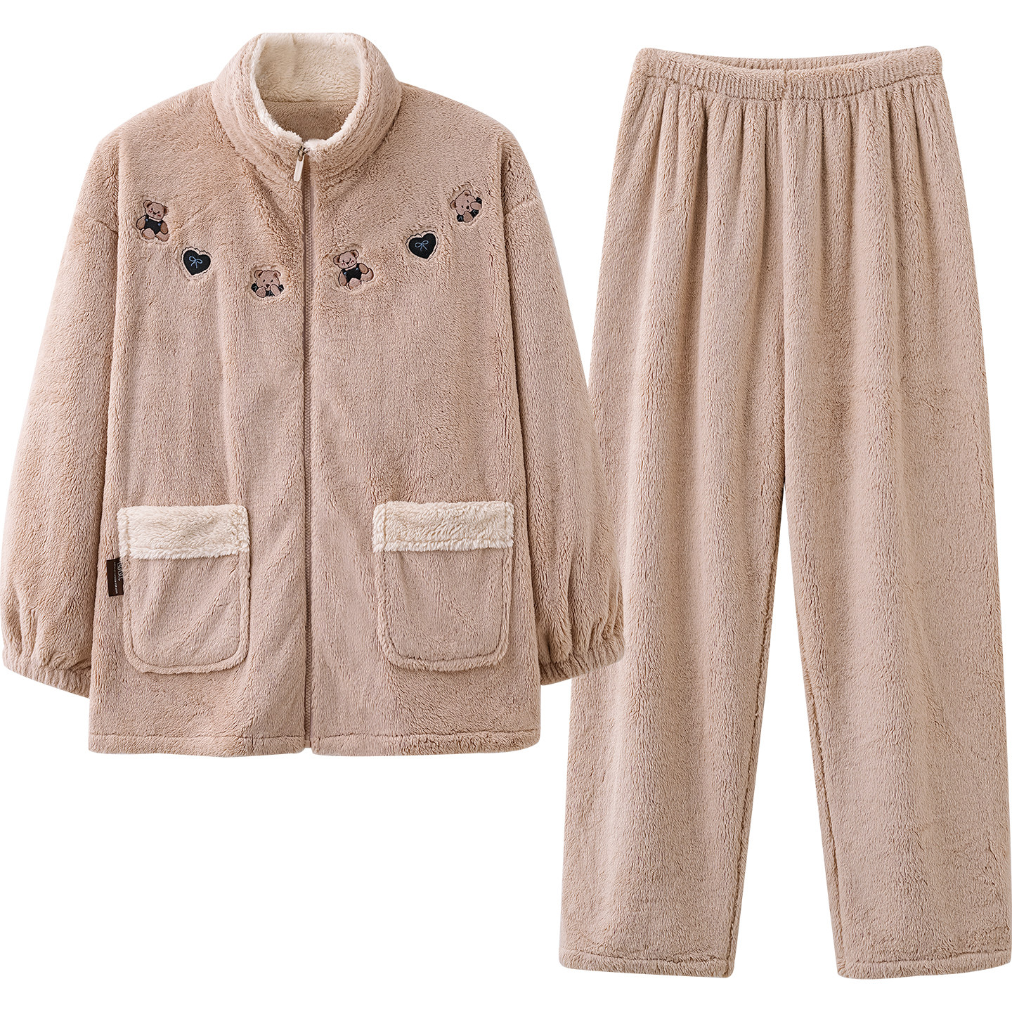 马克公主情侣睡衣可爱女珊瑚绒加厚加绒男士可外穿拉链家居服冬季,淘宝优惠券,粉丝福利购,淘宝优惠卷