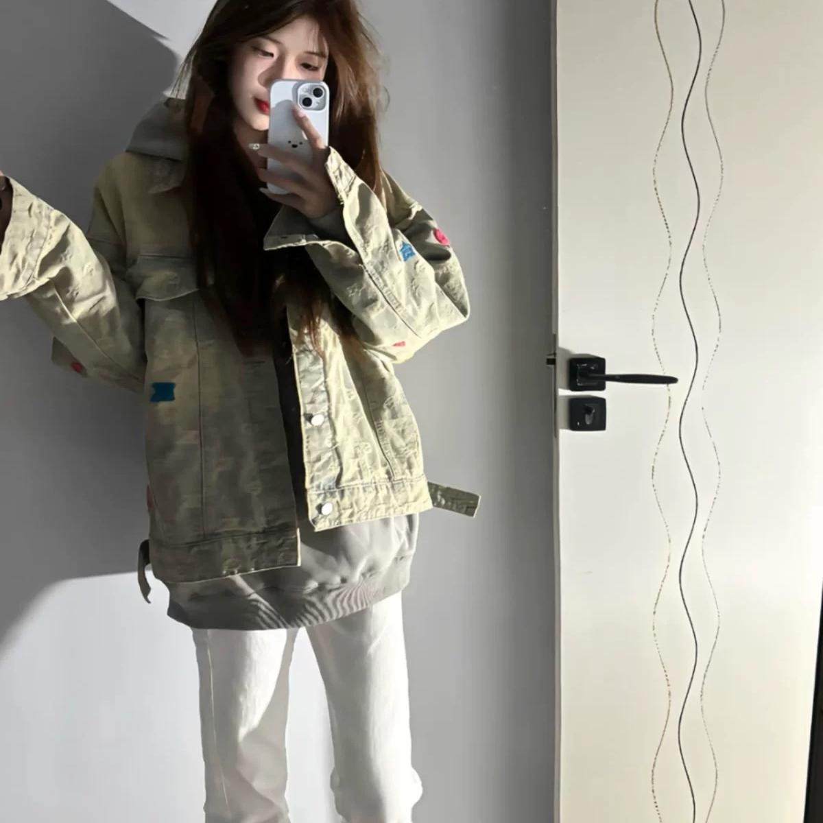 黄泥水洗做旧牛仔外套男女潮牌痞帅高级感美式复古青少年夹克上衣,淘宝优惠券,粉丝福利购,淘宝优惠卷