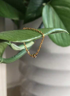 极细简约链条戒指14k注金精美女