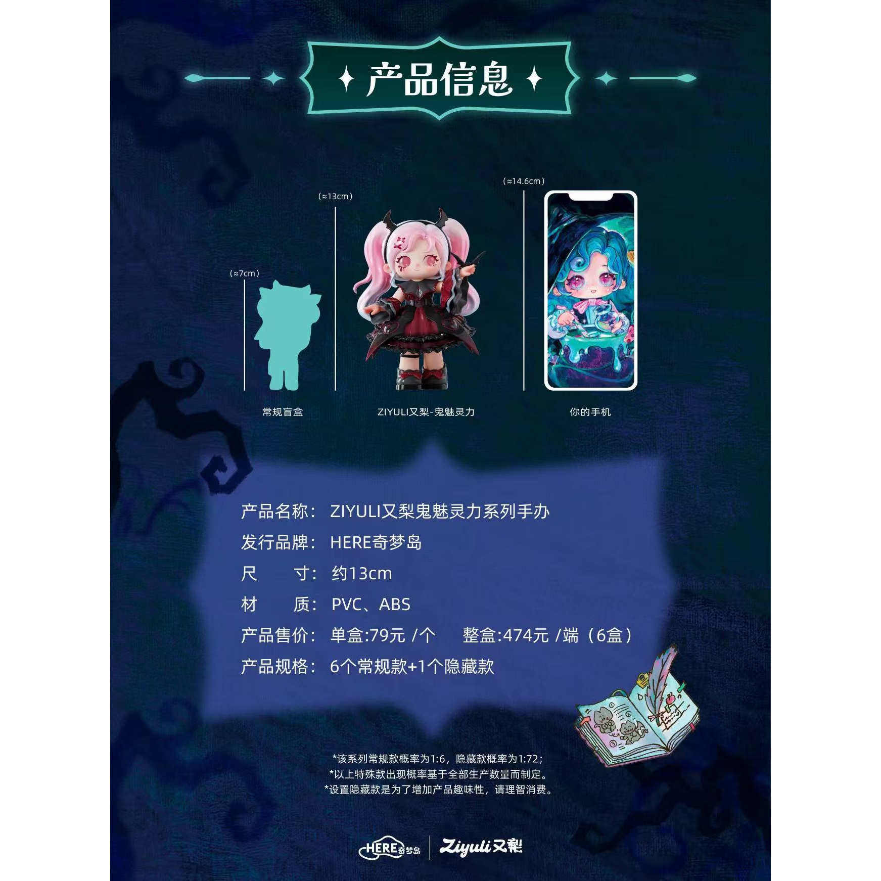 官方正品ZIYULI又梨七代盲盒鬼魅灵力系列手办摆件模玩礼潮玩公仔,淘宝优惠券,粉丝福利购,淘宝优惠卷