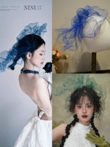 Junxinjia Cloud Mist Wire Gauze Niche Personality Photo Release Headwear Bridal Accessories