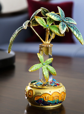 罗比罗丹发财树摆件珐琅彩工艺家居饰品创意商务礼品