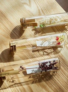 掬涵天然花材漂流瓶森系永生花